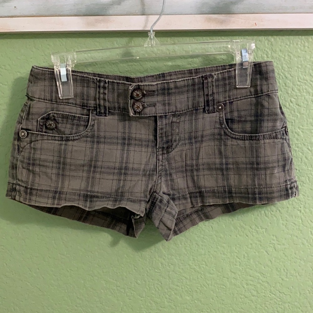 Gray plaid shorts Size 3